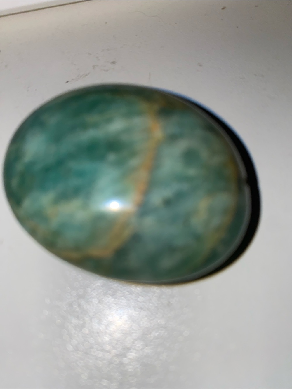 Green Amazonite Cabochon Decorative Stone — Natural Green Tone